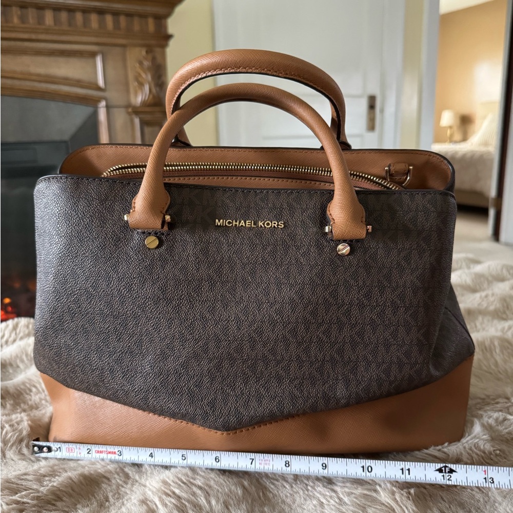 Michael Kors Two-Tone Leather Satchel